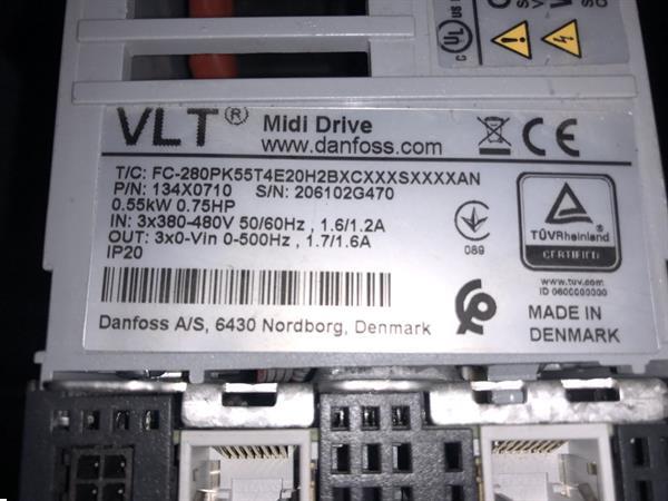 Grote foto danfoss vlt midi drive frequentieregelaar t c fc 280pk55t4e20h2bxcxxxsxxxxan 0 55kw doe het zelf en verbouw afvalverwerking