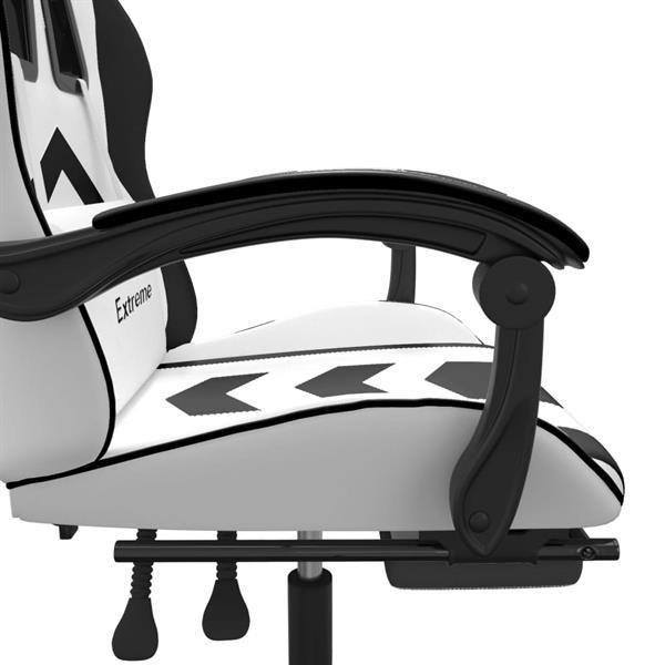 Grote foto vidaxl gamestoel draaibaar met voetensteun kunstleer zwart e spelcomputers games overige merken