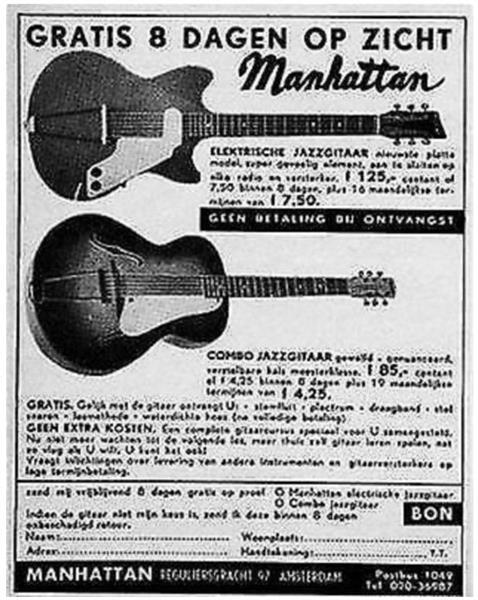 Grote foto egmond manhattan 1961 muziek en instrumenten gitaren elektrisch