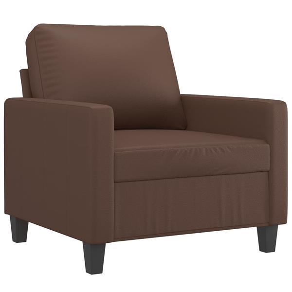 Grote foto vidaxl fauteuil avec repose pied marron 60 cm similicuir huis en inrichting bankstellen