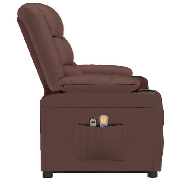 Grote foto vidaxl fauteuil de massage marron similicuir huis en inrichting stoelen