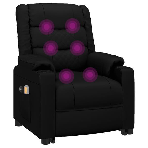 Grote foto vidaxl fauteuil de massage noir similicuir huis en inrichting stoelen