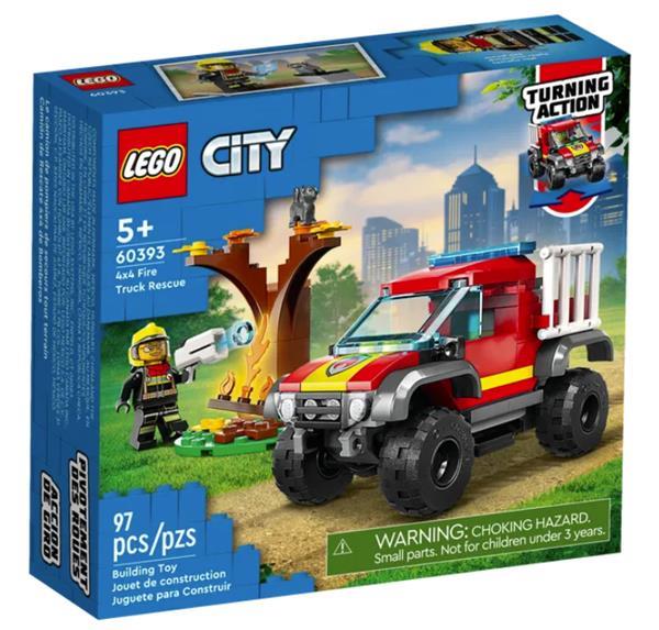 Grote foto lego city 60393 4x4 brandweertruck redding kinderen en baby duplo en lego