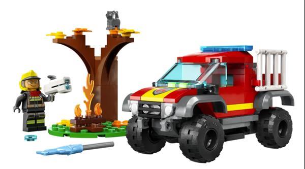 Grote foto lego city 60393 4x4 brandweertruck redding kinderen en baby duplo en lego