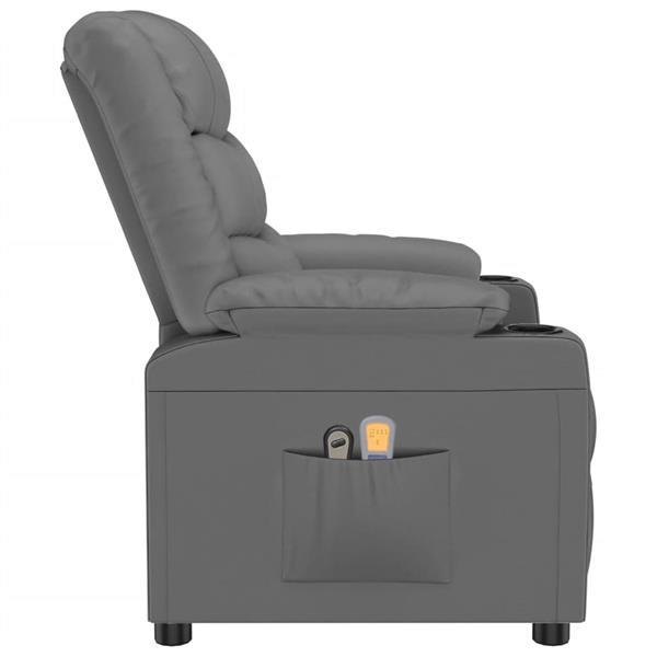 Grote foto vidaxl fauteuil de massage lectrique gris similicuir huis en inrichting stoelen
