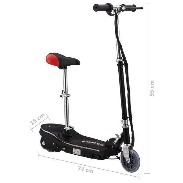 Grote foto vidaxl trottinette lectrique avec selle et led 120 w noir fietsen en brommers steppen