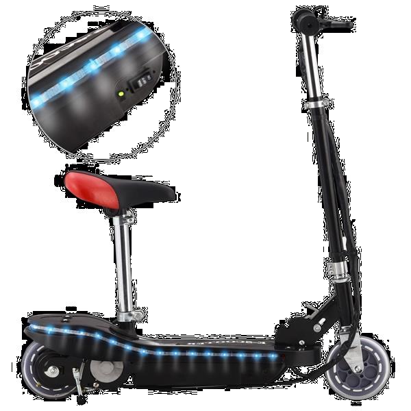 Grote foto vidaxl trottinette lectrique avec selle et led 120 w noir fietsen en brommers steppen