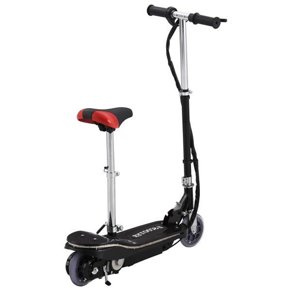 Grote foto vidaxl trottinette lectrique avec selle et led 120 w noir fietsen en brommers steppen