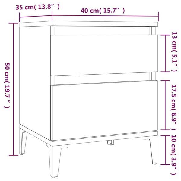 Grote foto vidaxl tables de chevet 2 pcs blanc brillant 40x35x50 cm huis en inrichting overige