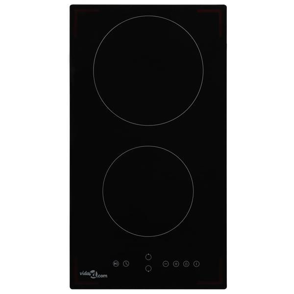 Grote foto vidaxl plaque de cuisson c ramique 2 br leurs contr le tacti witgoed en apparatuur fornuizen