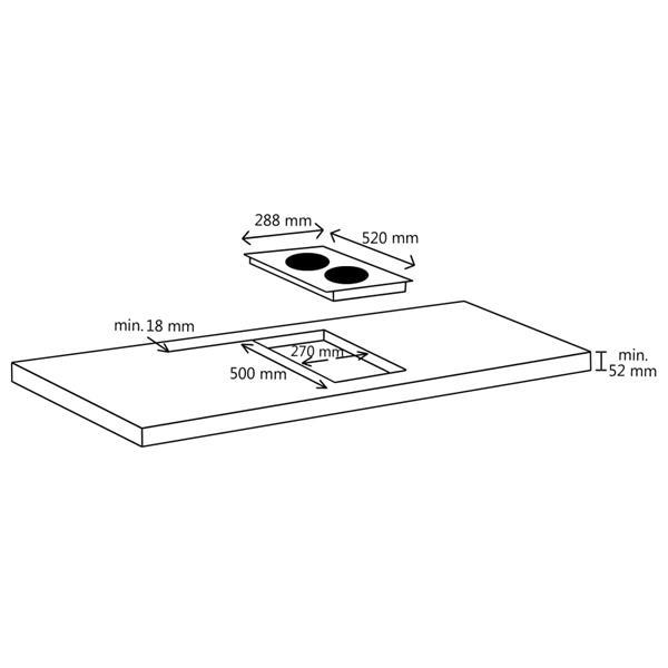 Grote foto vidaxl plaque de cuisson c ramique 2 br leurs contr le tacti witgoed en apparatuur fornuizen