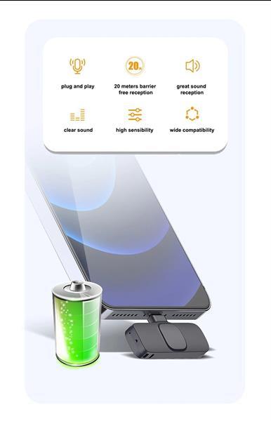 Grote foto drphone px lite draadloze lavalier lightning microfoon d muziek en instrumenten overige muziek en instrumenten
