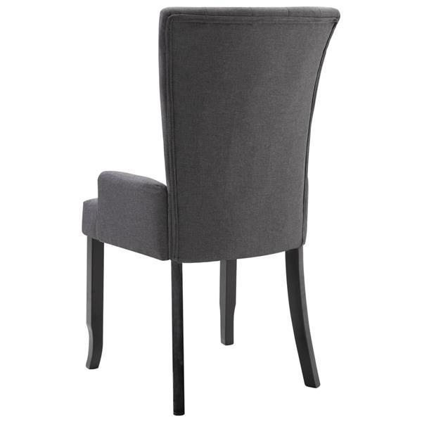 Grote foto vidaxl eetkamerstoelen 4 st met armleuningen stof donkergrij huis en inrichting stoelen