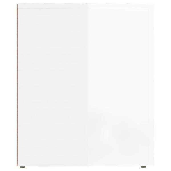 Grote foto vidaxl table de chevet blanc brillant 50x39x47 cm huis en inrichting overige