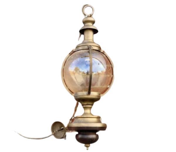 Grote foto koperen hanglamp online antiques shop antiek en kunst lampen