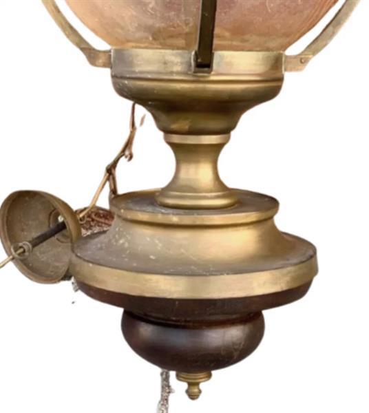 Grote foto koperen hanglamp online antiques shop antiek en kunst lampen