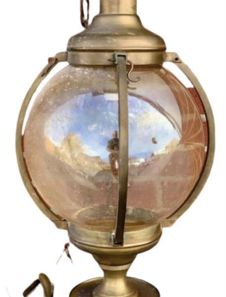 Grote foto koperen hanglamp online antiques shop antiek en kunst lampen