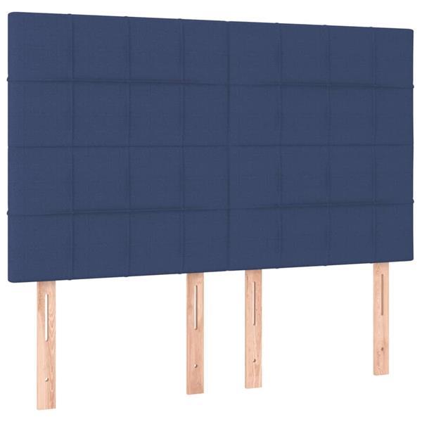 Grote foto vidaxl boxspring met matras stof blauw 140x200 cm huis en inrichting bedden