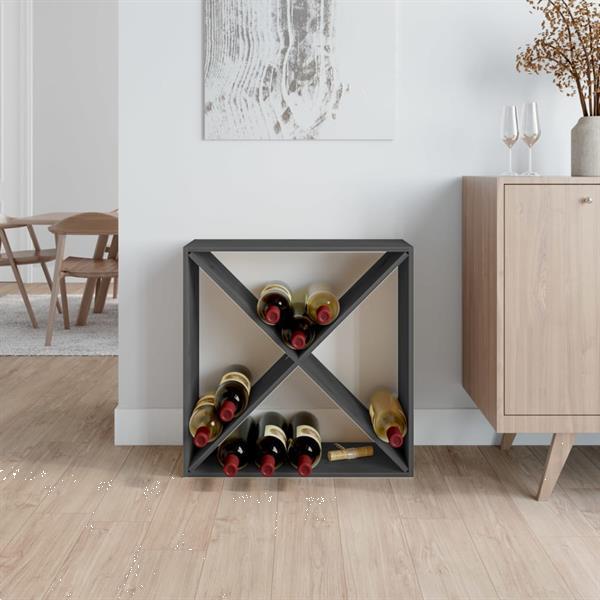 Grote foto vidaxl armoire vin gris 62x25x62 cm bois de pin massif huis en inrichting woningdecoratie
