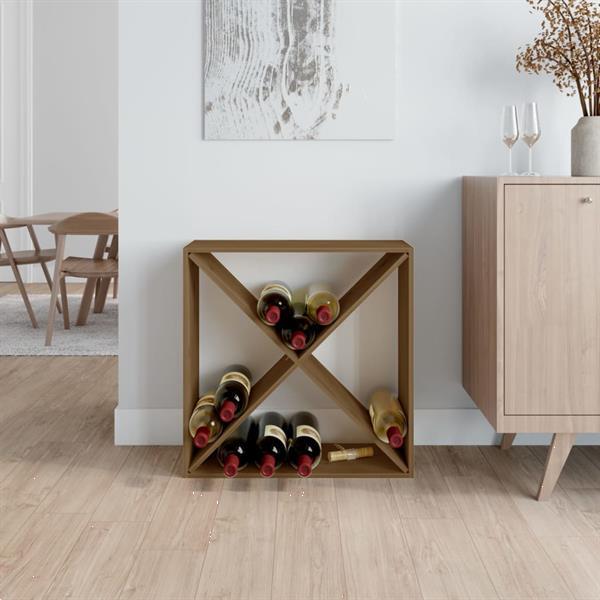 Grote foto vidaxl armoire vin marron miel 62x25x62 cm bois de pin mas huis en inrichting woningdecoratie