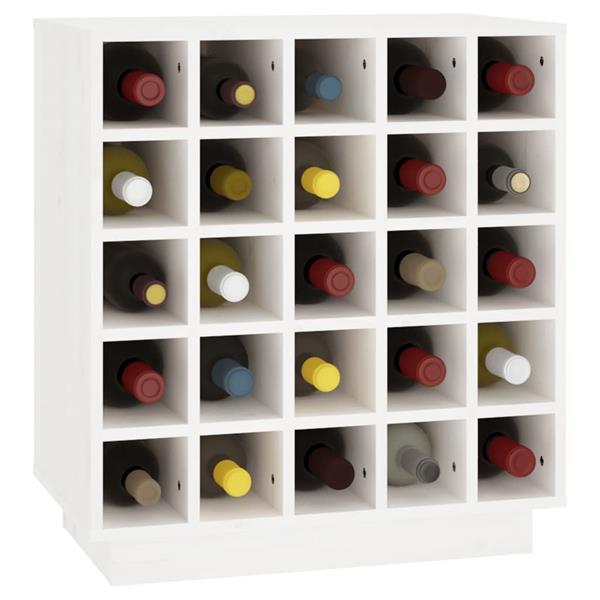 Grote foto vidaxl armoire vin blanc 55 5x34x61 cm bois de pin massif huis en inrichting woningdecoratie
