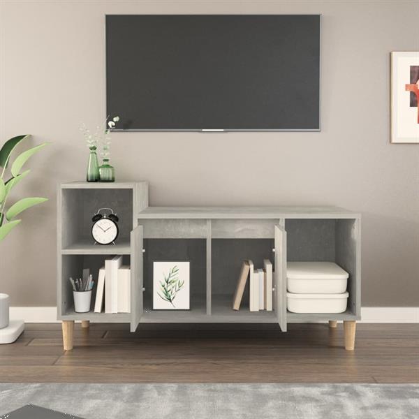 Grote foto vidaxl meuble tv gris b ton 100x35x55 cm bois d ing nierie huis en inrichting overige