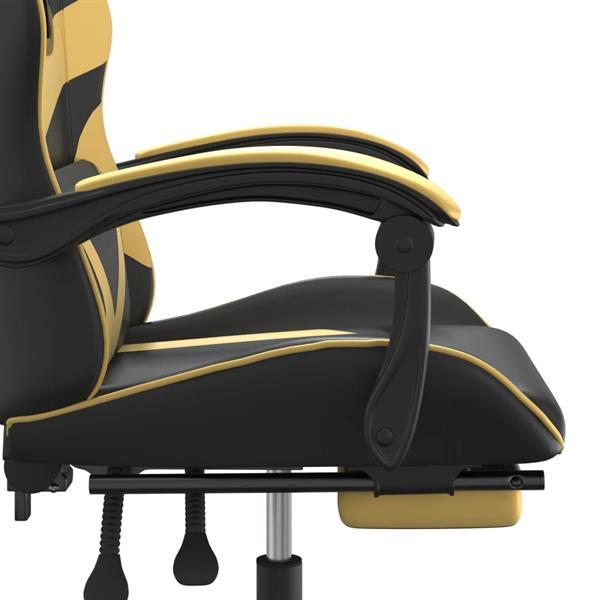 Grote foto vidaxl chaise de jeu pivotante et repose pied noir et dor s huis en inrichting stoelen