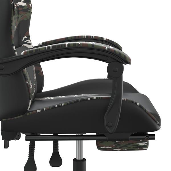 Grote foto vidaxl chaise de jeu pivotante repose pied noir camouflage s huis en inrichting stoelen