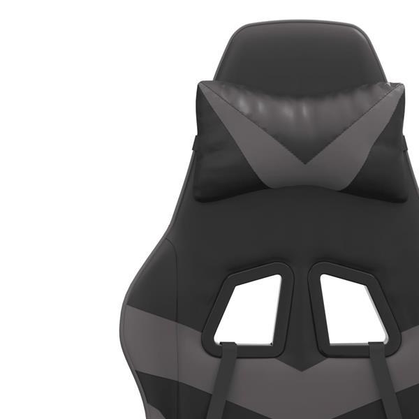 Grote foto vidaxl chaise de jeu avec repose pied noir et gris similicui huis en inrichting stoelen