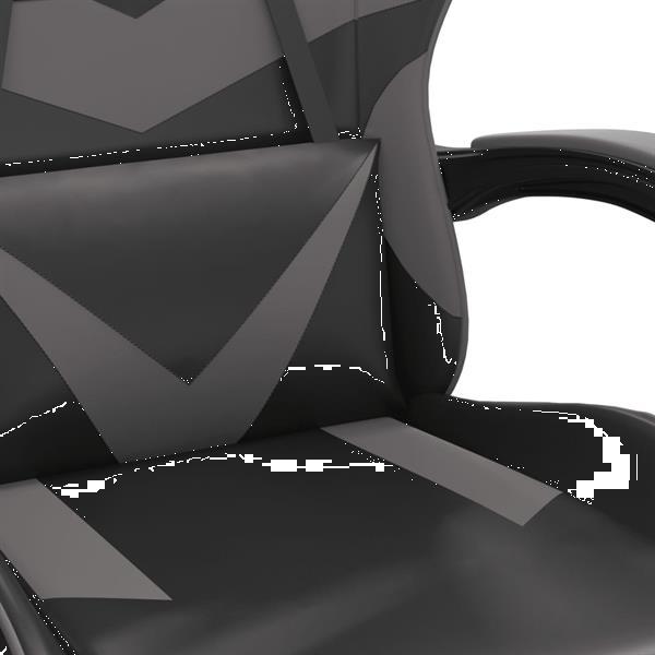 Grote foto vidaxl chaise de jeu avec repose pied noir et gris similicui huis en inrichting stoelen