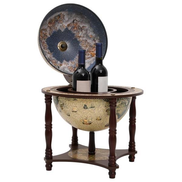Grote foto vidaxl support vin bar forme globe marron bois d eucalyptu huis en inrichting woningdecoratie