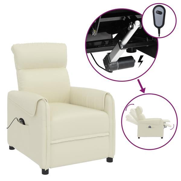 Grote foto vidaxl fauteuil elektrisch verstelbaar kunstleer cr mekleuri huis en inrichting stoelen
