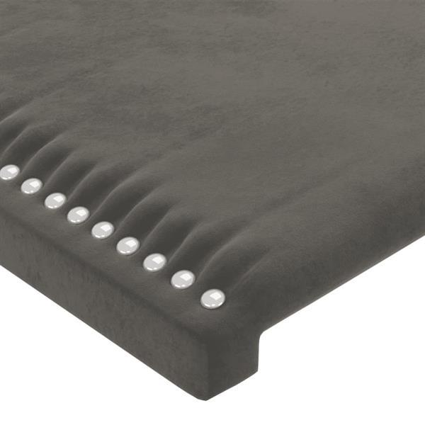 Grote foto vidaxl cadre de lit avec t te de lit gris fonc 90x200 cm ve huis en inrichting bedden