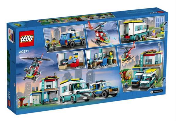 Grote foto lego city 60371 hoofdkwartier van hulpdienstvoertuigen kinderen en baby duplo en lego