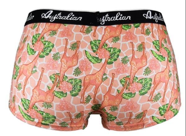 Grote foto australian dames boxers pink giraffe m kleding dames ondergoed