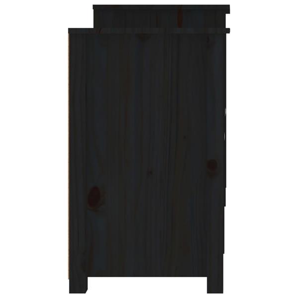 Grote foto vidaxl buffet noir 164x37x68 cm bois massif de pin huis en inrichting overige