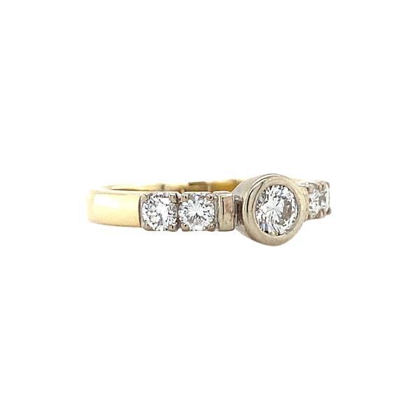 Grote foto bicolour gouden ring met diamant van diamonde 14 krt 1147. sieraden tassen en uiterlijk ringen voor haar
