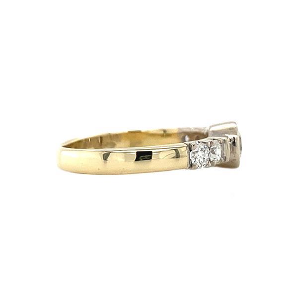 Grote foto bicolour gouden ring met diamant van diamonde 14 krt 1147. sieraden tassen en uiterlijk ringen voor haar