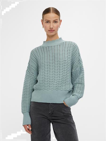 Grote foto object objkelly l s knit pullover 124 grijs 23040367 m kleding dames truien en vesten