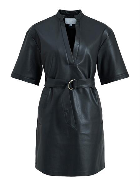 Grote foto vila viodine 2 4 sleeve coated dress black 14079471 36 kleding dames jurken en rokken