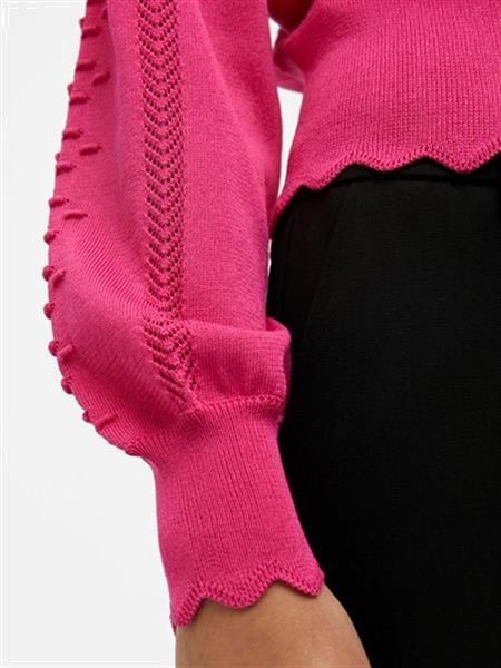 Grote foto object objkalina l s knit cardigan 123 magenta 23040119 s kleding dames truien en vesten