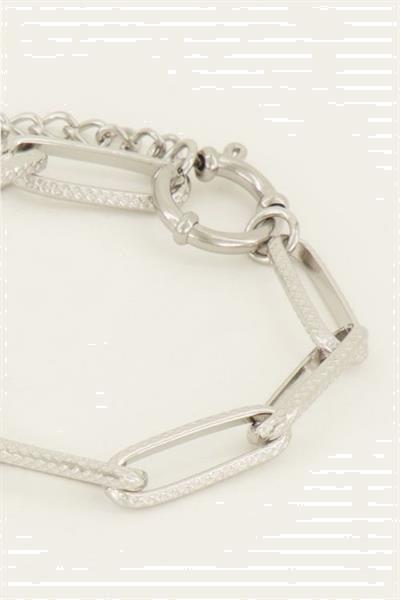 Grote foto my jewellery bracelet big chain zilver mj07794 os kleding dames overige kledingstukken
