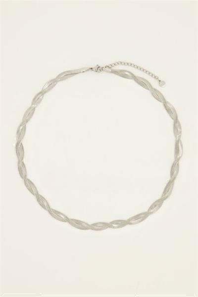 Grote foto my jewellery necklace braided chain zilver mj07695 os kleding dames overige kledingstukken