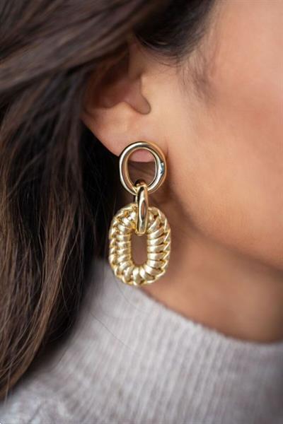 Grote foto my jewellery earrings statement pu metallic goud mj07781 os sieraden tassen en uiterlijk oorbellen