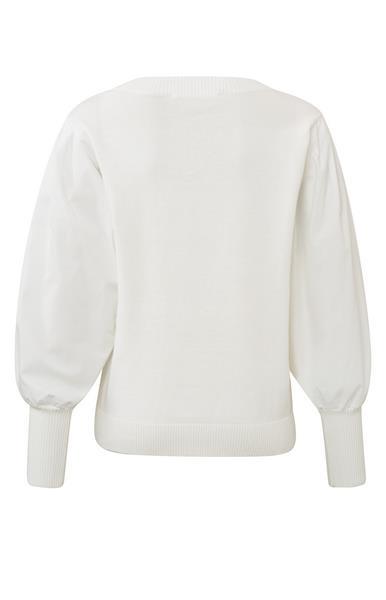 Grote foto yaya pointelle sweater ls wool white 01 000182 302 xs kleding dames truien en vesten