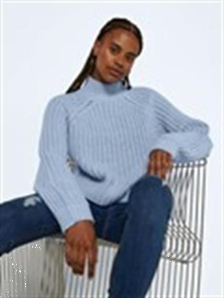 Grote foto noisy may nmtessa l s high neck knit blauw 27022274 kleding dames truien en vesten
