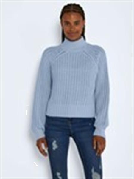 Grote foto noisy may nmtessa l s high neck knit blauw 27022274 kleding dames truien en vesten