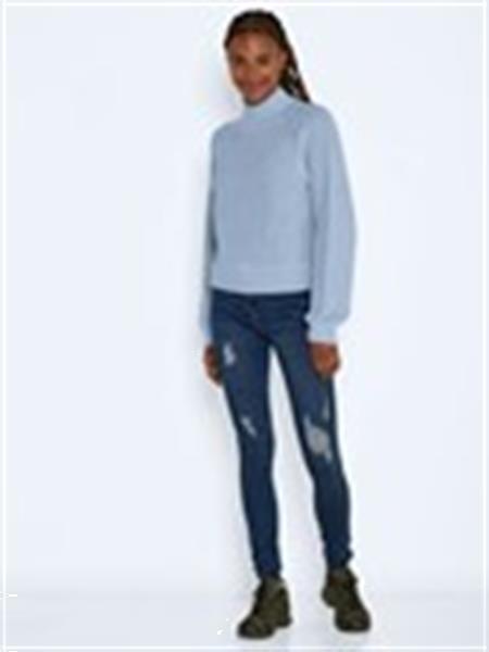 Grote foto noisy may nmtessa l s high neck knit blauw 27022274 kleding dames truien en vesten