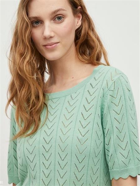 Grote foto vila vishelley o neck 2 4 knit top groen kleding dames overige kledingstukken