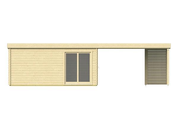 Grote foto blokhut casper met overkapping 500x400 cm luifel 400 cm tuin en terras tuinhuisjes en blokhutten